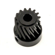 High Precision Aluminum Black Anodised Helical Groove Cut Pinion Gear